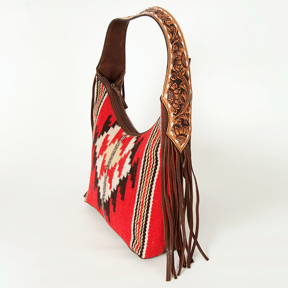 LC-ADBGA212 American Darling Hobo Bag Saddle Blanket with Tooled Leather & Fringe