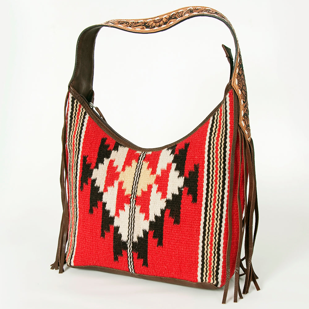 LC-ADBGA212 American Darling Hobo Bag Saddle Blanket with Tooled Leather & Fringe