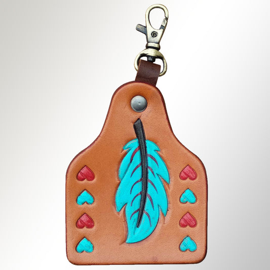 LC-ADKRX117 Hand Painted Genuine Leather Keyring