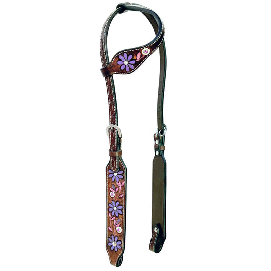 BER116-Western Leather One Ear Headstall