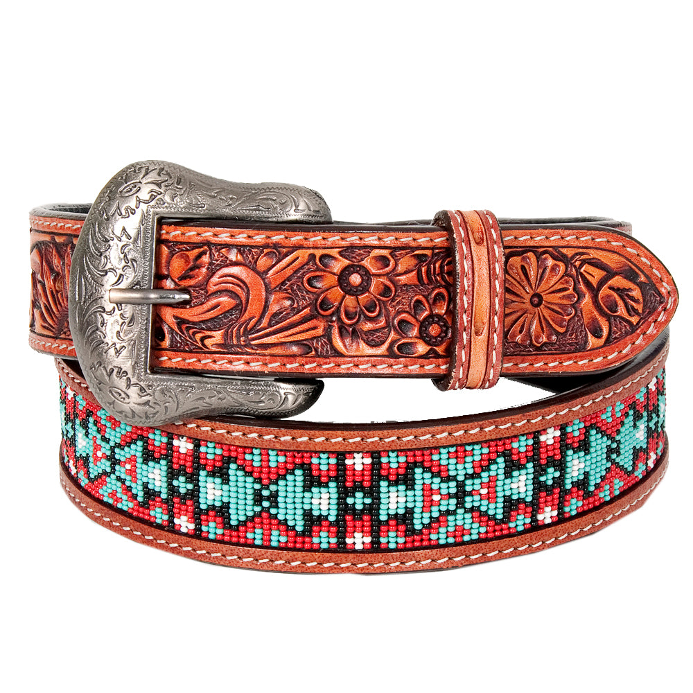 LC-BEE114-Natural  Western leather Belt