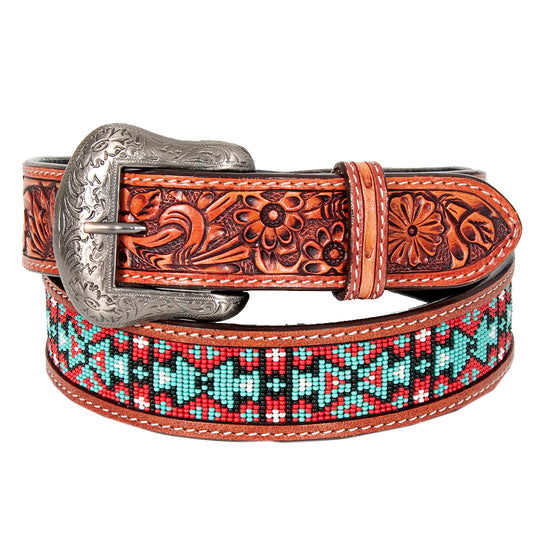 LC-BEE114-Natural  Western leather Belt