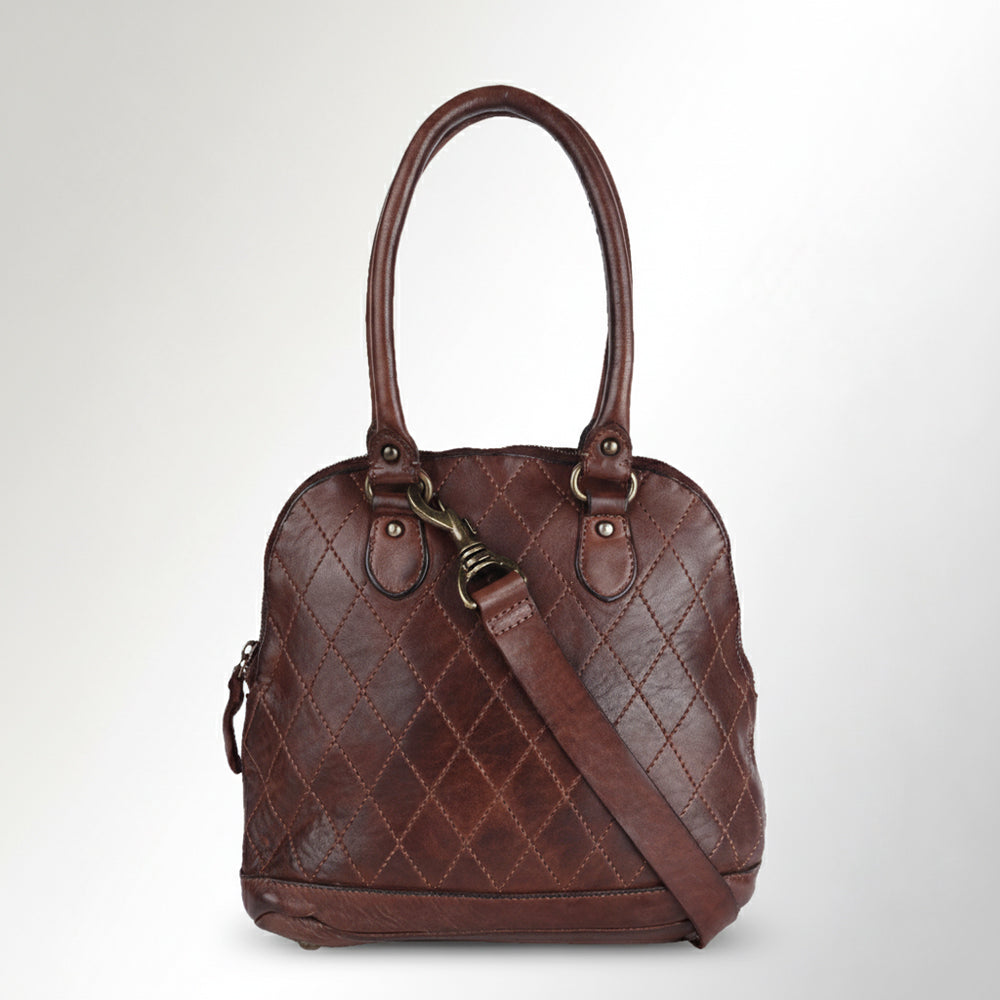 SWC123 Heritage Diamond-Stitch Dome Tote