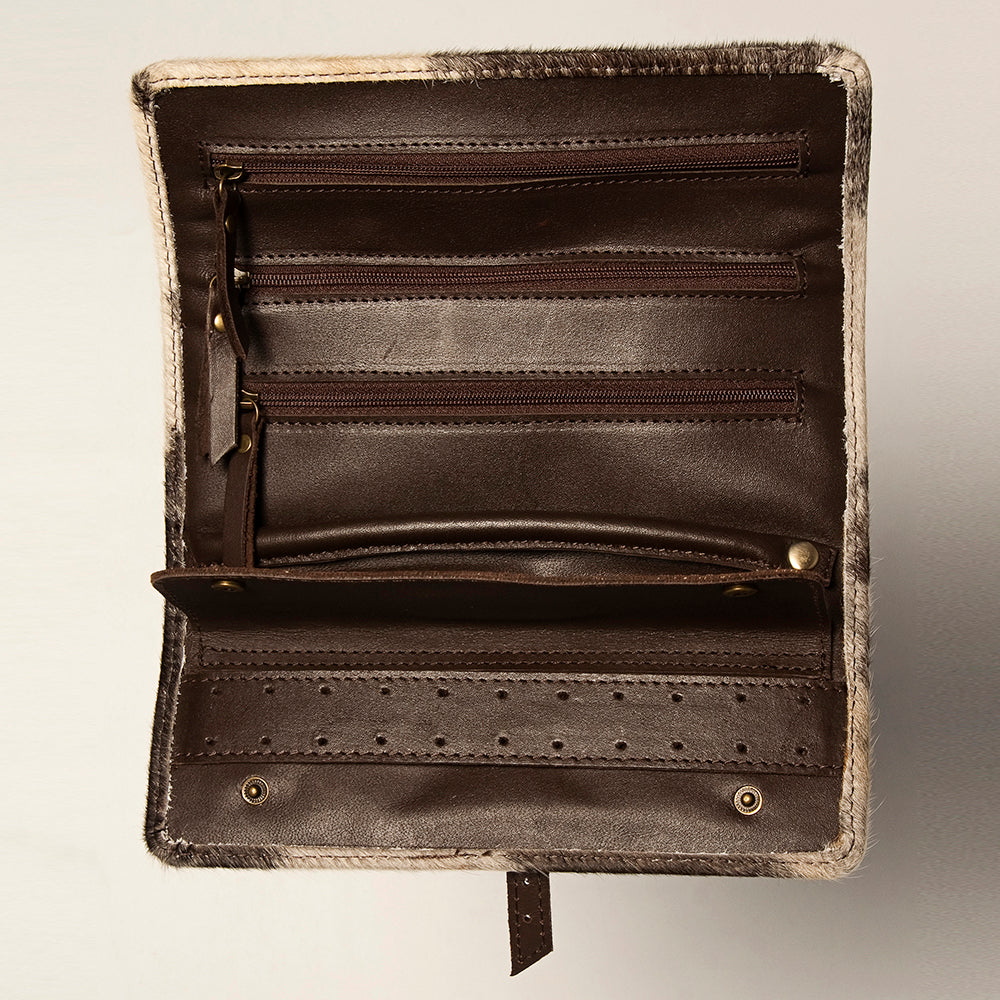 ADBGA245 American Darling Hair-On Cowhide Jewelry Case Vegetable-Tanned Genuine Leather