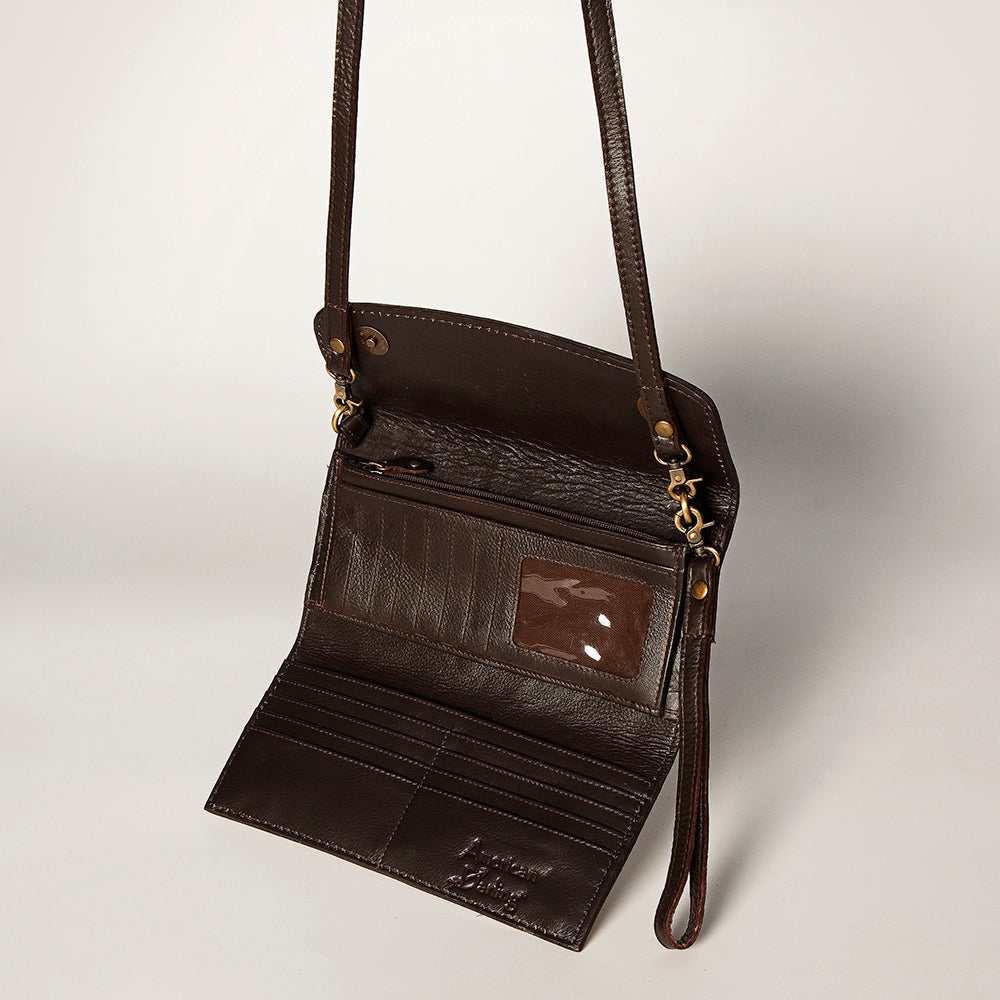ADBGA247 American Darling Hand Tooled Genuine Leather Small Cross body Bag with Leather Strap
