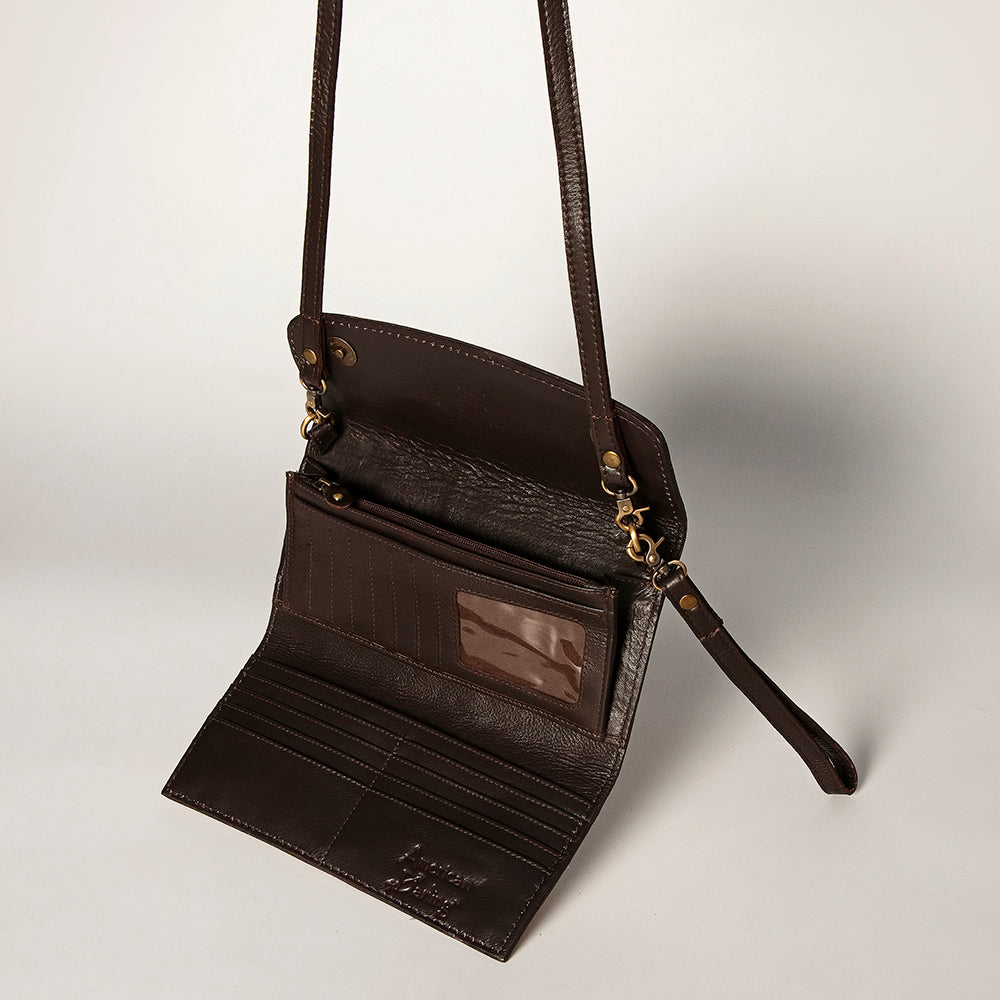 ADBGA247 American Darling Hand Tooled Genuine Leather Small Cross body Bag with Leather Strap