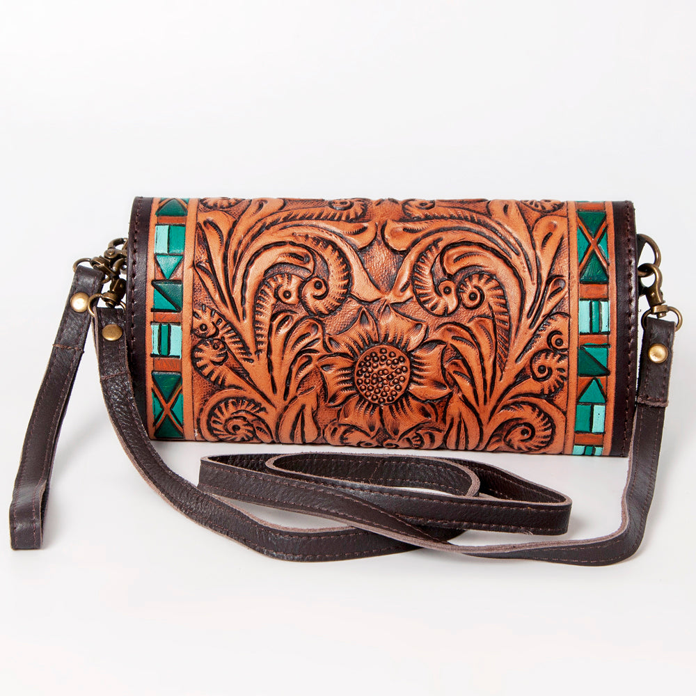 ADBGA247 American Darling Hand Tooled Genuine Leather Small Cross body Bag with Leather Strap