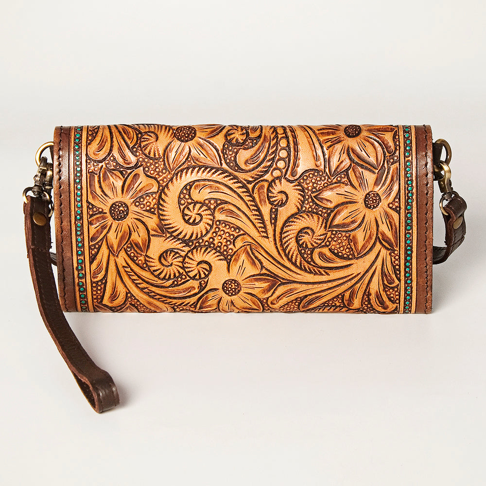 ADBGA247 American Darling Hand Tooled Genuine Leather Small Cross body Bag with Leather Strap
