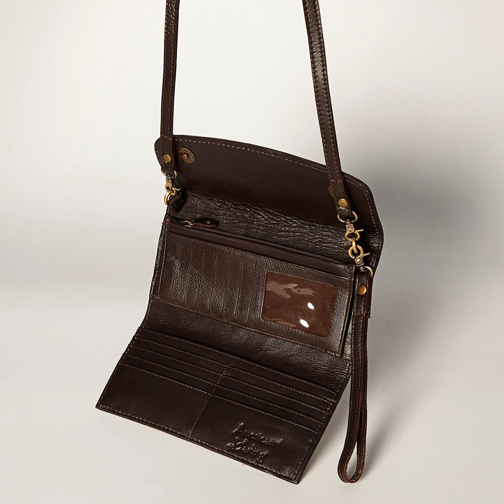 ADBGA247 American Darling Hand Tooled Genuine Leather Small Cross body Bag with Leather Strap
