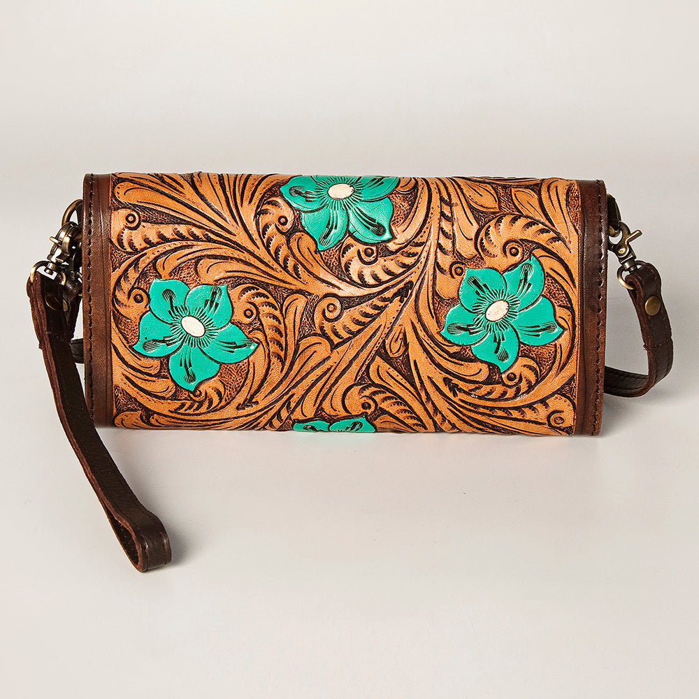 ADBGA247 American Darling Hand Tooled Genuine Leather Small Cross body Bag with Leather Strap