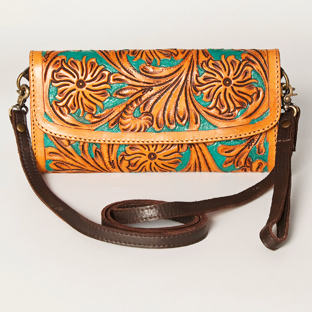ADBGA247 American Darling Hand Tooled Genuine Leather Small Cross body Bag with Leather Strap