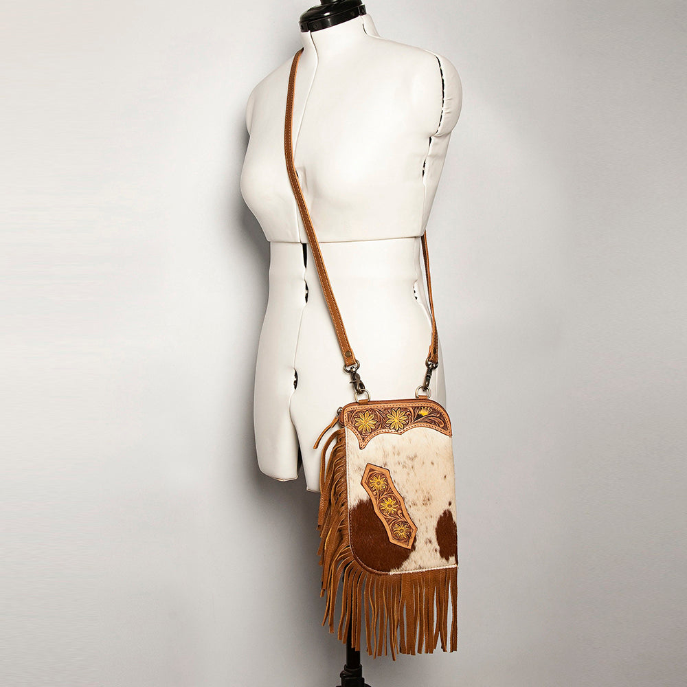 LC-ADBGA249 American Darling Fringe Chaps Bags Hand Tooled Hair-On Genuine Leather
