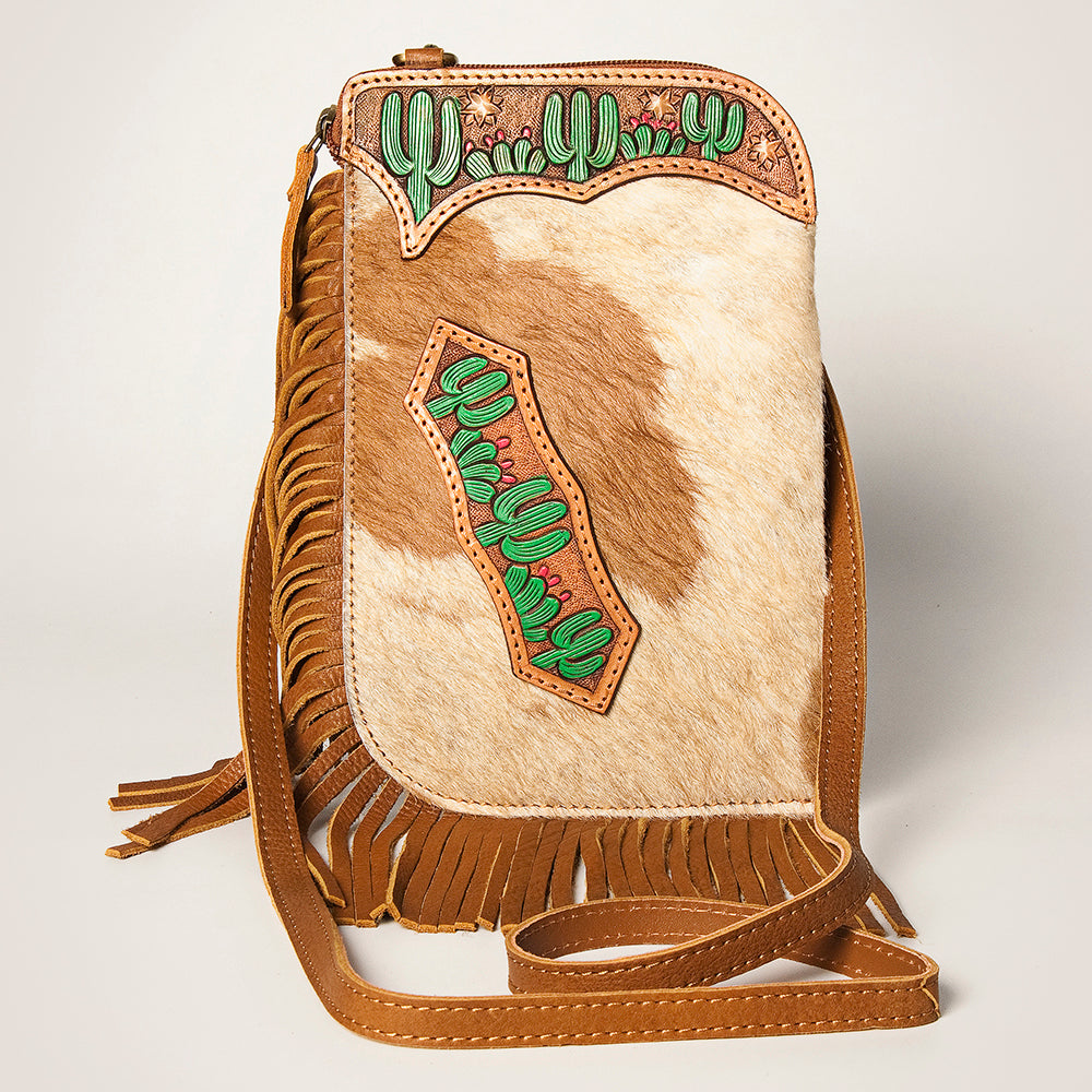 LC-ADBGA249 American Darling Fringe Chaps Bags Hand Tooled Hair-On Genuine Leather