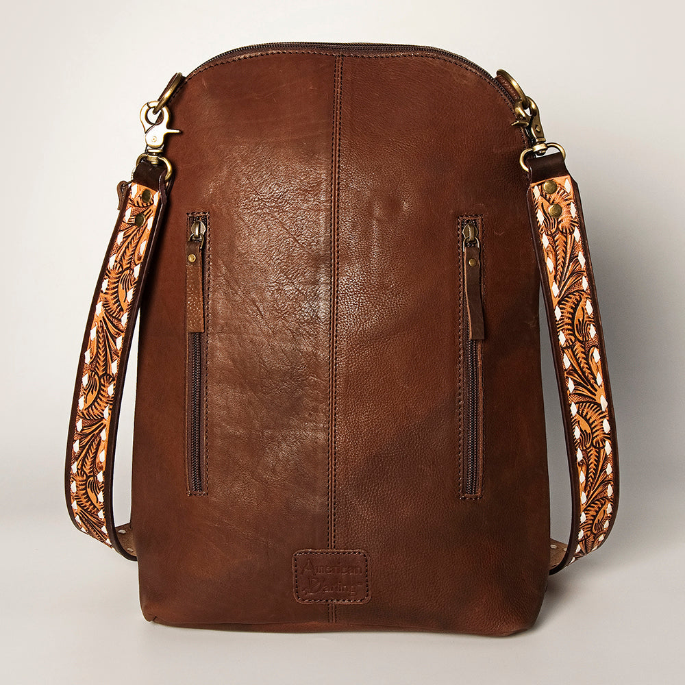 ADBGA251 American Darling Hair-On Cowhide Large Cross body Bag Hand Tooled Leather