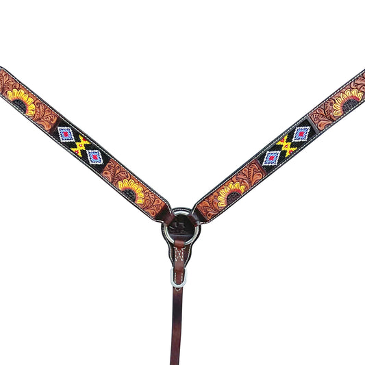 BER261-Western Leather Breast Collar