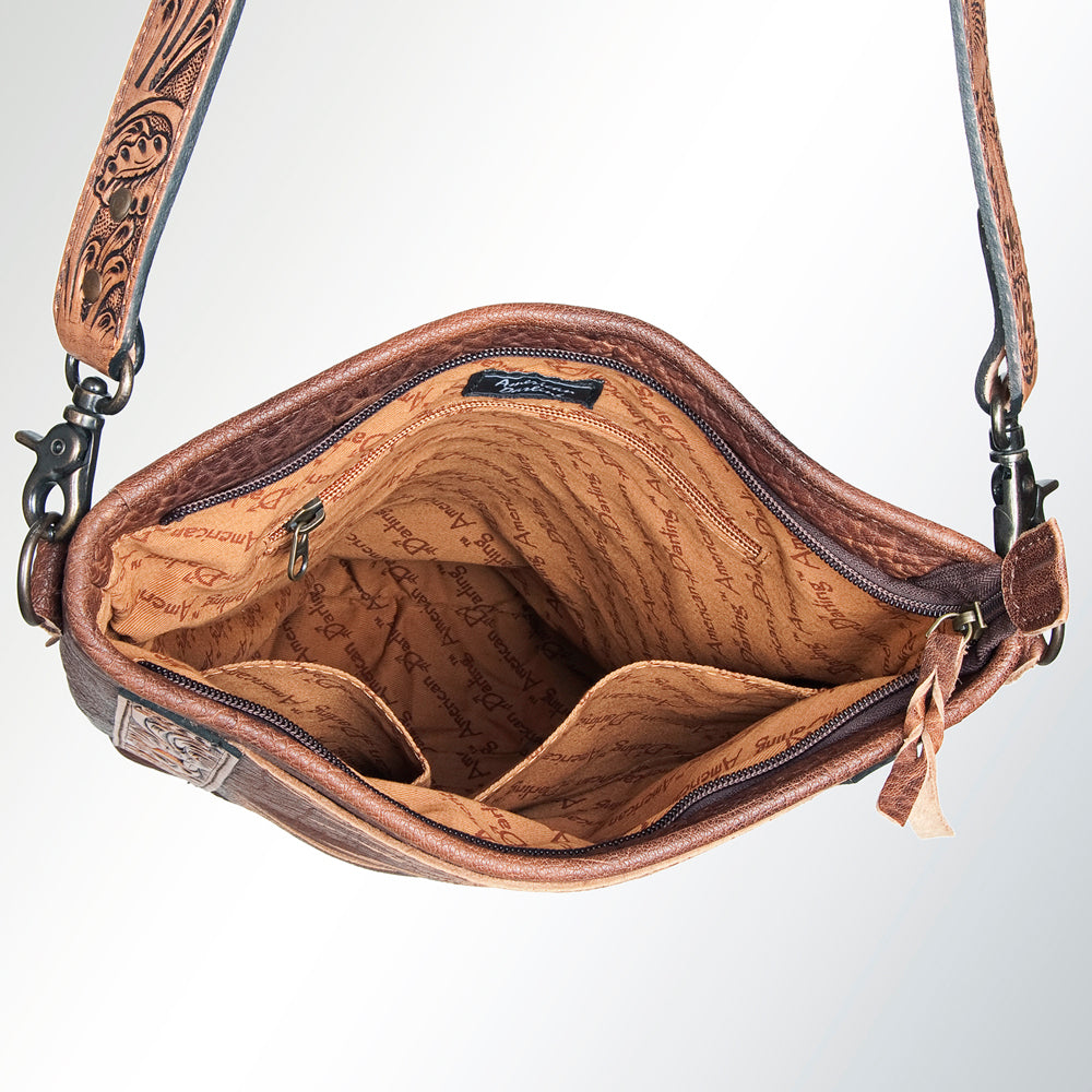 ADBG379 American Darling Hand Tooled Leather Large Cross body Bag Western Luxe Crossbody