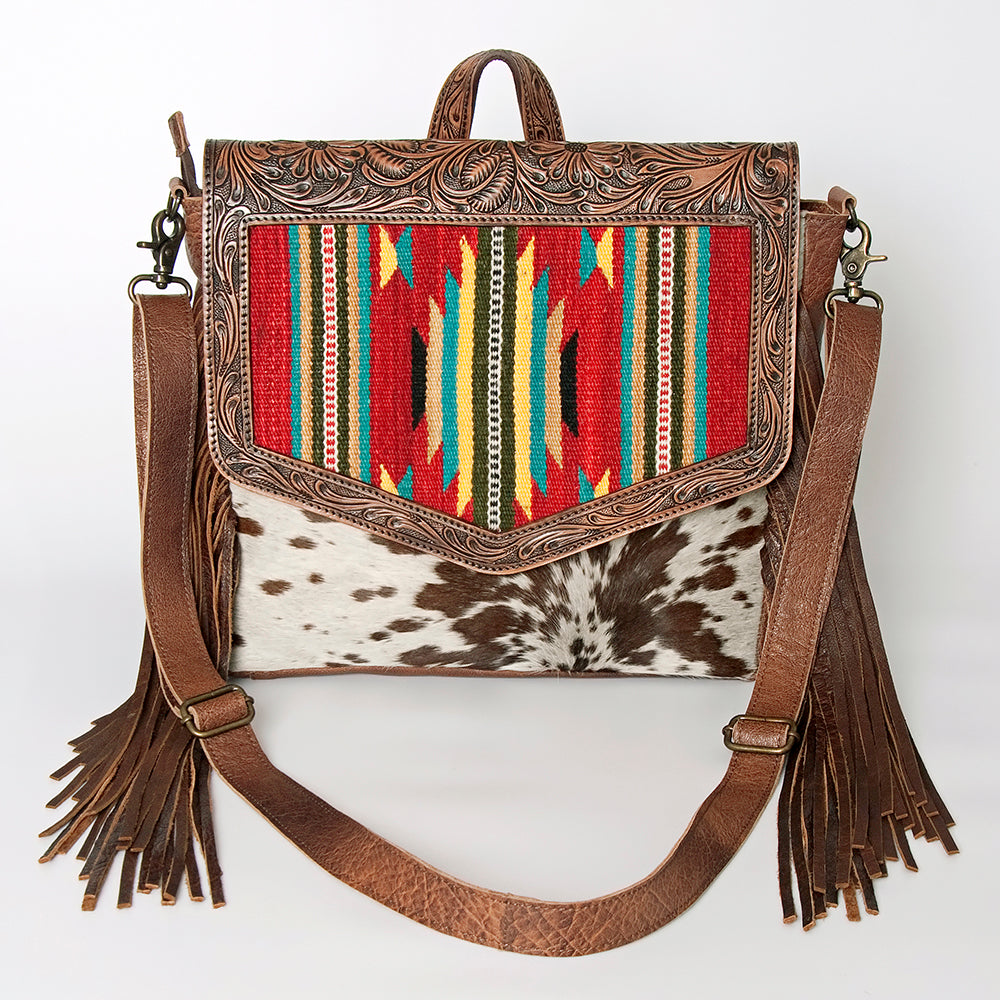 LC-ADBG852 Saddle Blanket & Hair-On Leather Western Messenger Bag American Darling
