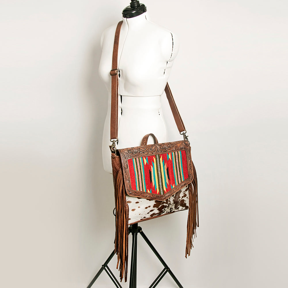 LC-ADBG852 Saddle Blanket & Hair-On Leather Western Messenger Bag American Darling