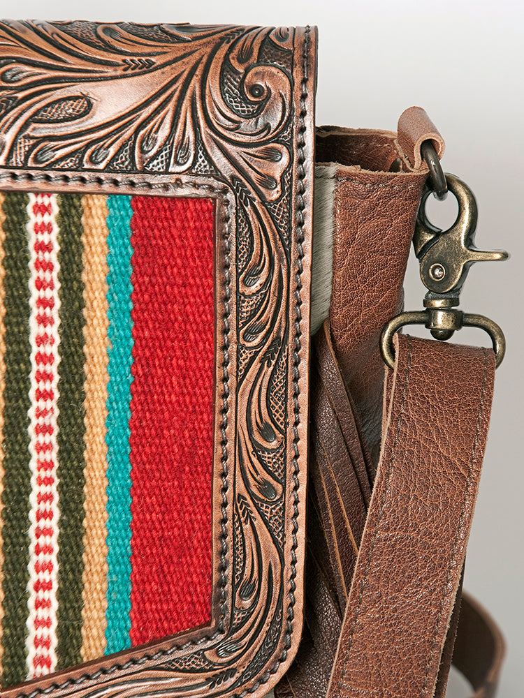 LC-ADBG852 Saddle Blanket & Hair-On Leather Western Messenger Bag American Darling