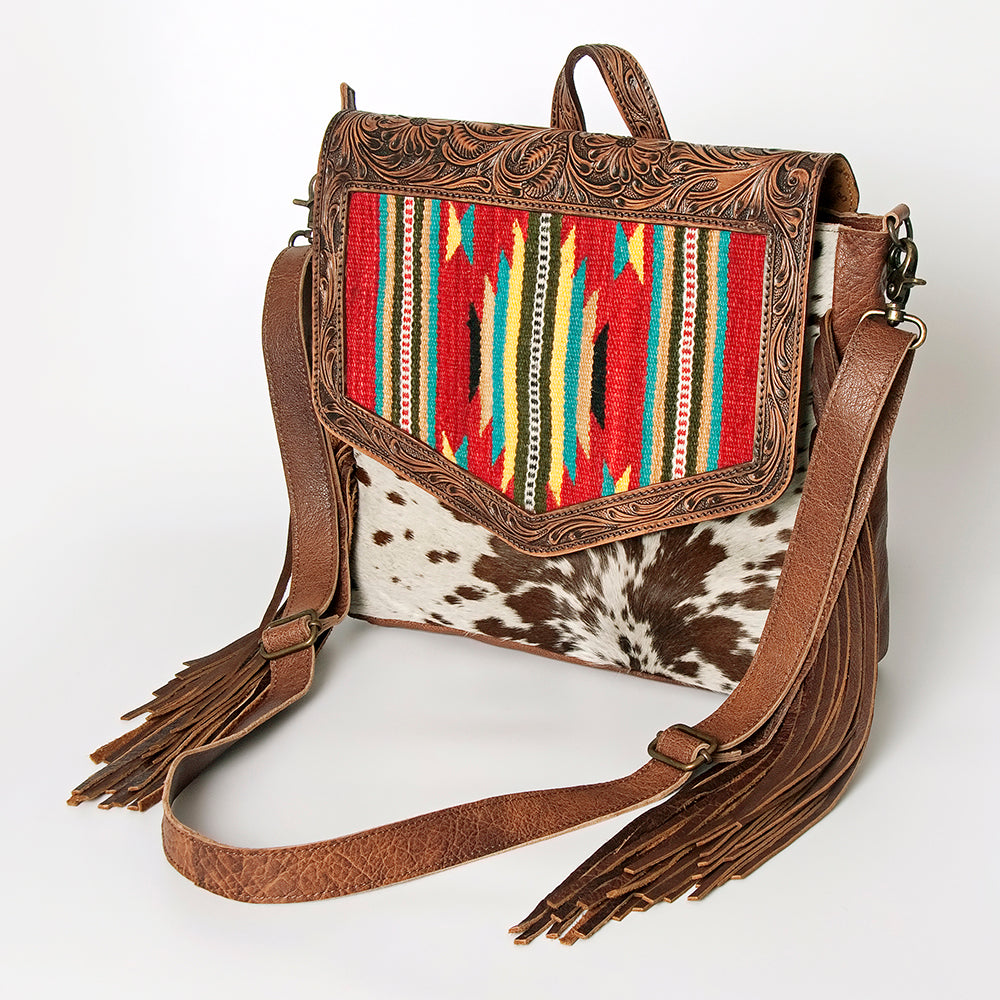 LC-ADBG852 Saddle Blanket & Hair-On Leather Western Messenger Bag American Darling