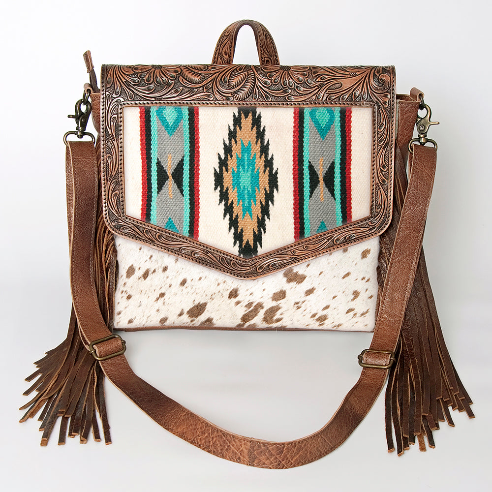 LC-ADBG852 Saddle Blanket & Hair-On Leather Western Messenger Bag American Darling