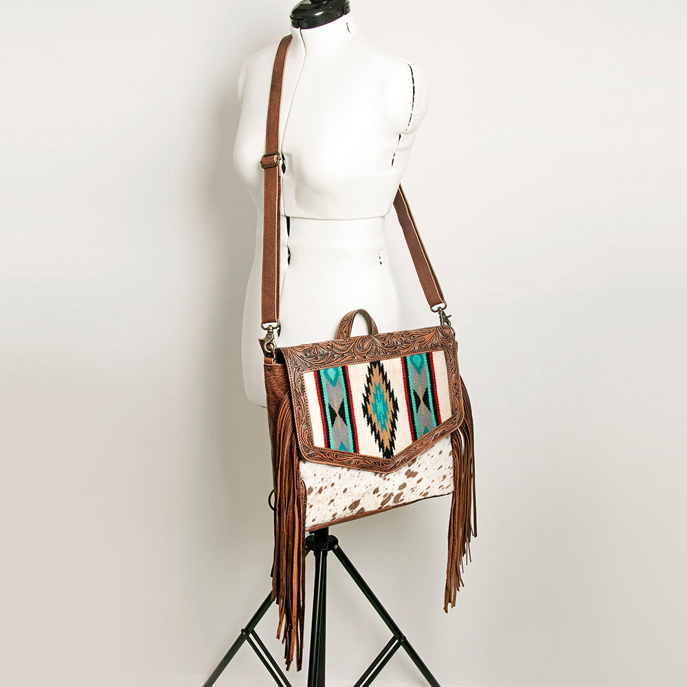 LC-ADBG852 Saddle Blanket & Hair-On Leather Western Messenger Bag American Darling