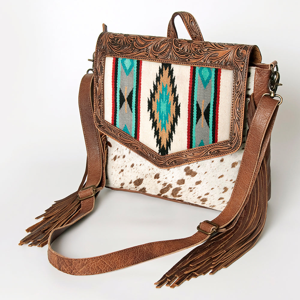 LC-ADBG852 Saddle Blanket & Hair-On Leather Western Messenger Bag American Darling