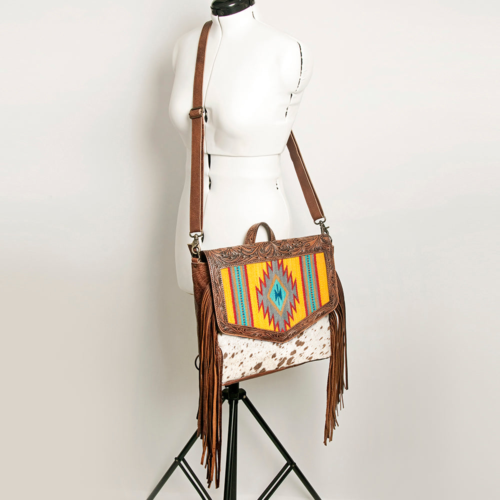 LC-ADBG852 Saddle Blanket & Hair-On Leather Western Messenger Bag American Darling