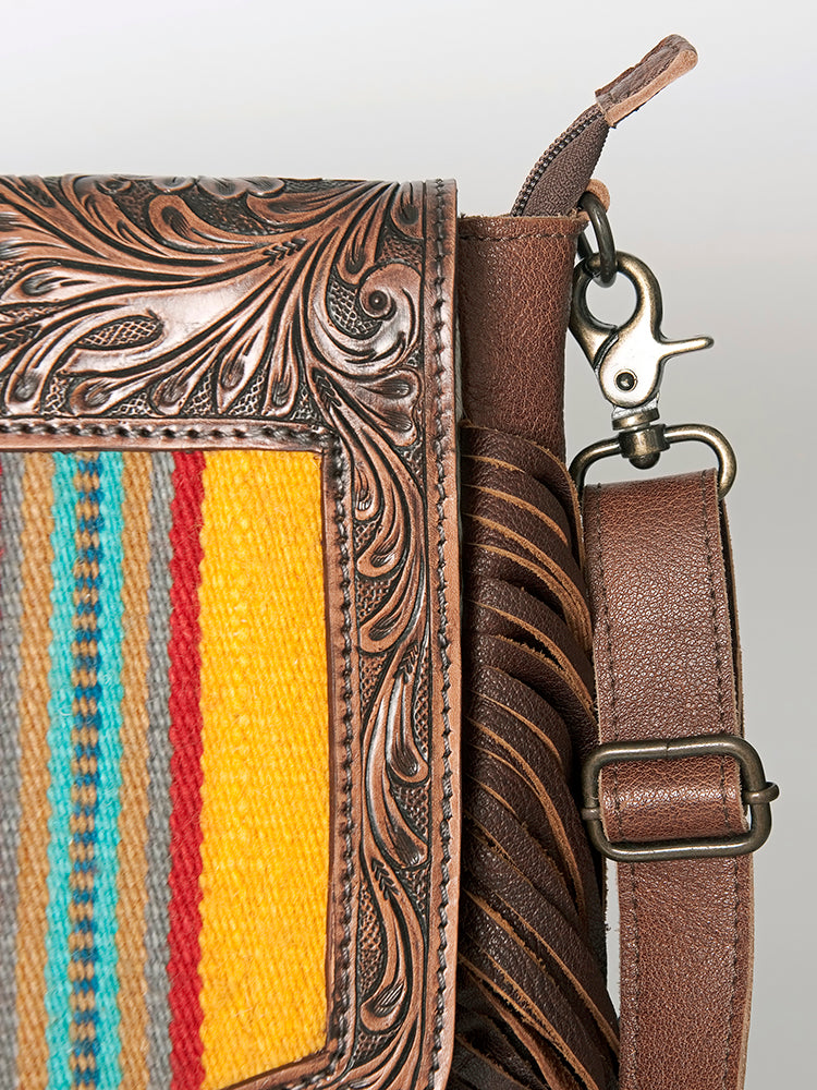 LC-ADBG852 Saddle Blanket & Hair-On Leather Western Messenger Bag American Darling