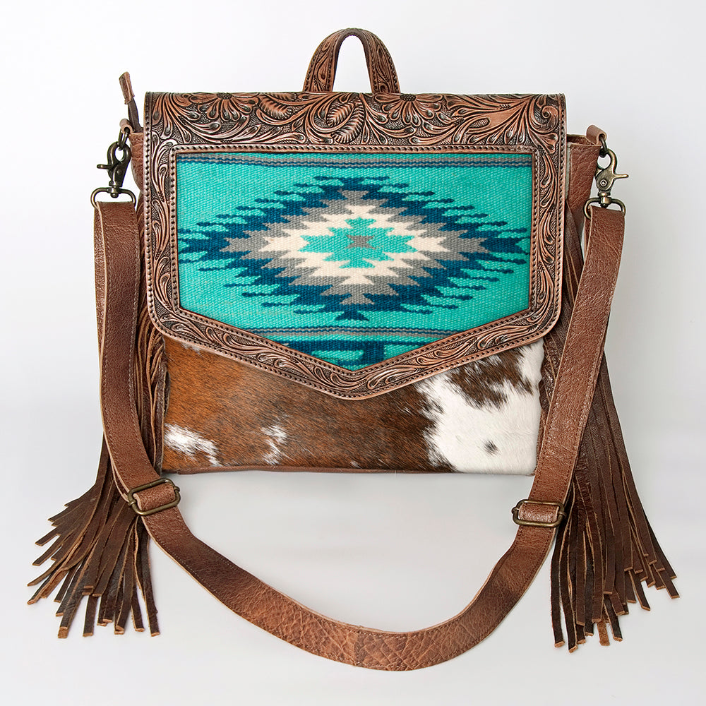 LC-ADBG852 Saddle Blanket & Hair-On Leather Western Messenger Bag American Darling