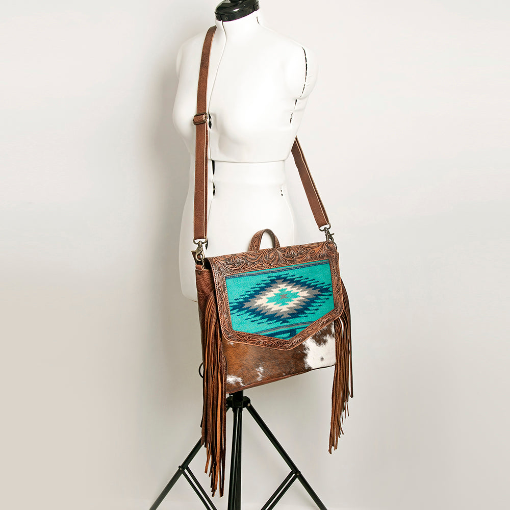 LC-ADBG852 Saddle Blanket & Hair-On Leather Western Messenger Bag American Darling