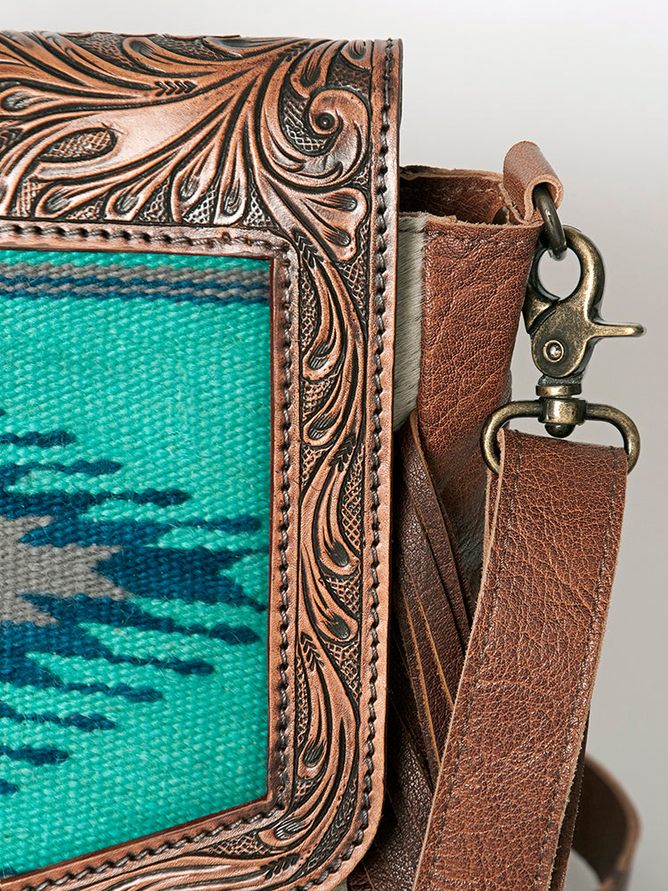 LC-ADBG852 Saddle Blanket & Hair-On Leather Western Messenger Bag American Darling