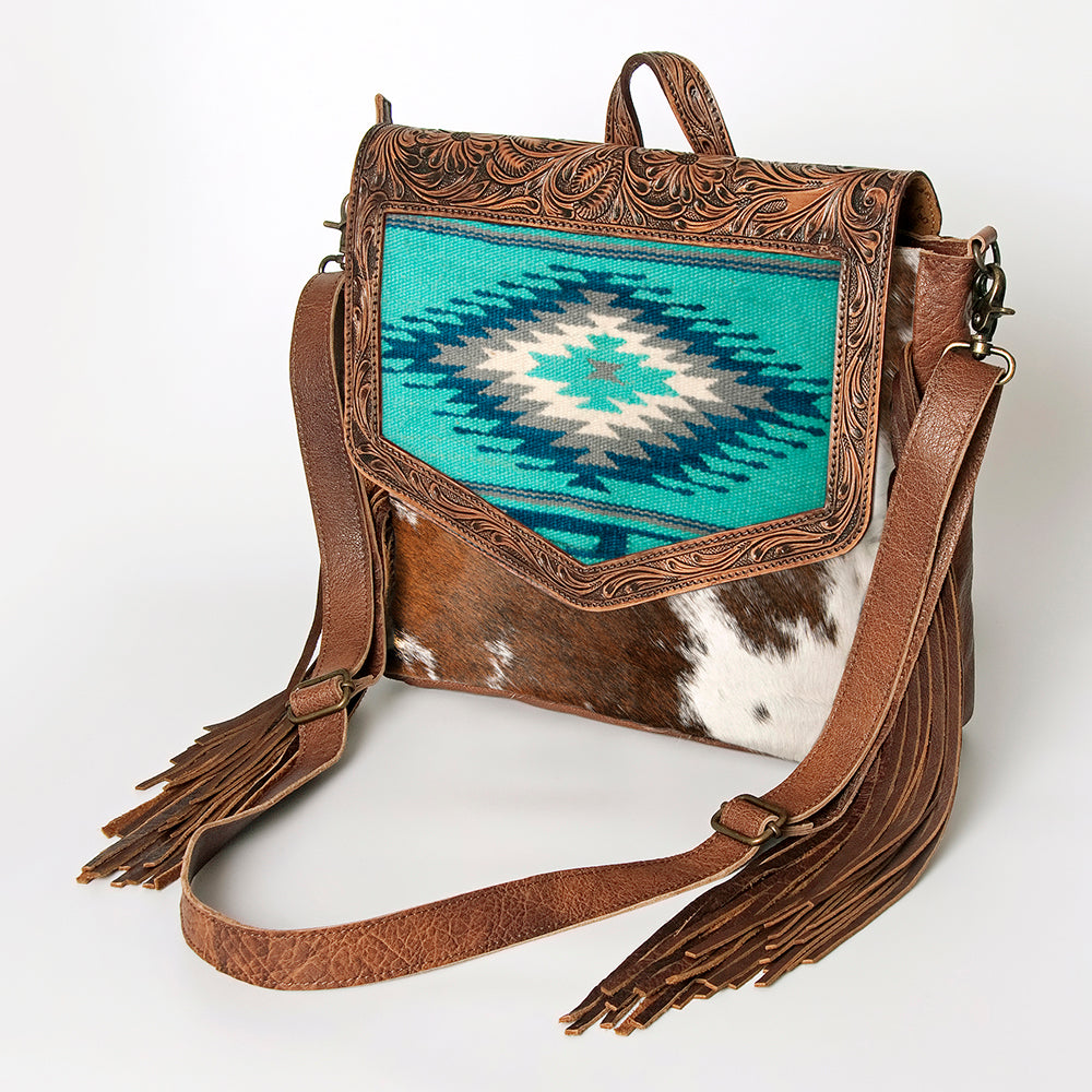 LC-ADBG852 Saddle Blanket & Hair-On Leather Western Messenger Bag American Darling