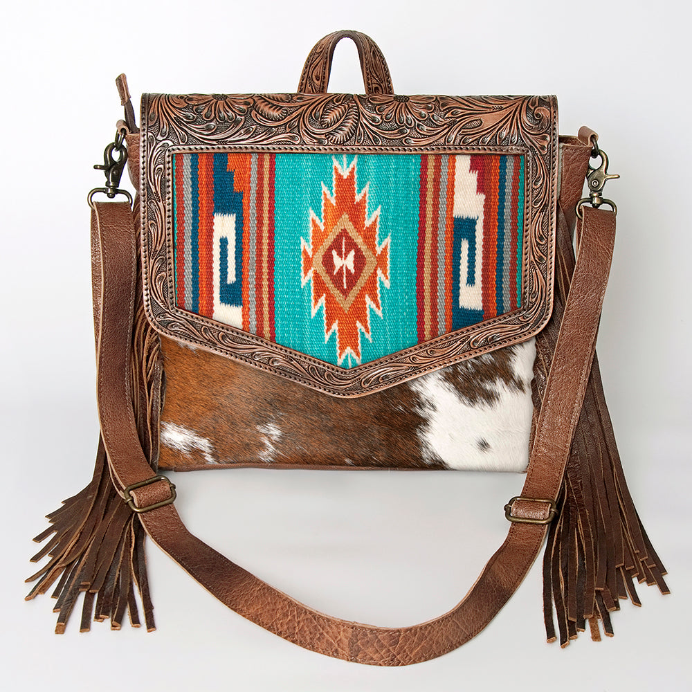 LC-ADBG852 Saddle Blanket & Hair-On Leather Western Messenger Bag American Darling
