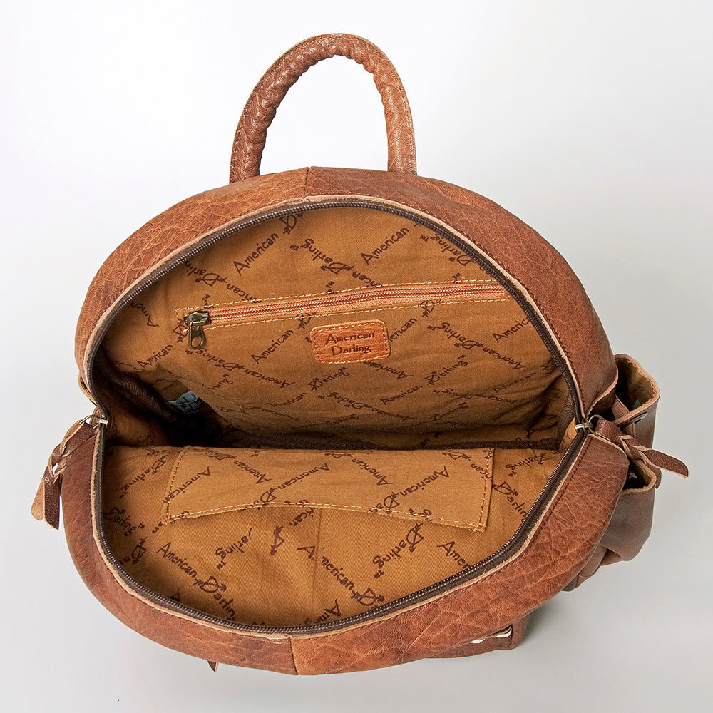 ADBG853 Handwoven Wool & Full-Grain Leather Western Backpack American Darling Womens Bag