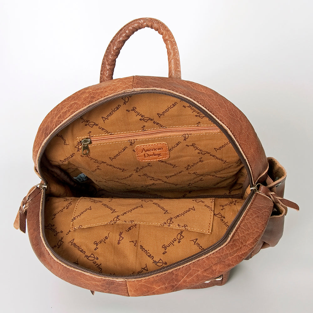 ADBG853 Handwoven Wool & Full-Grain Leather Western Backpack American Darling Womens Bag