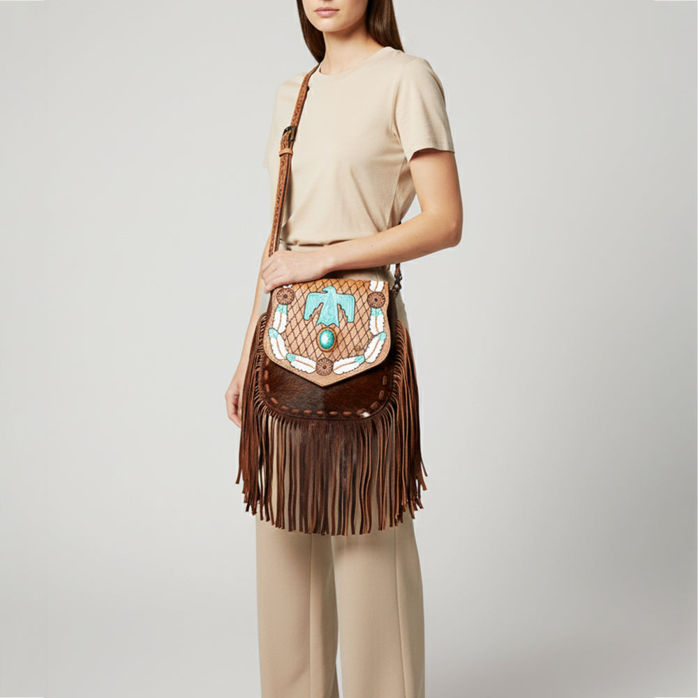 LC-ADBGZ479C  Messenger Genuine Western Leather Women Bag