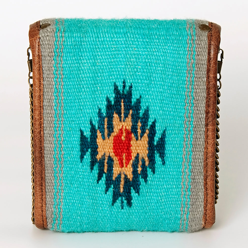ADBG825D American Darling Southwestern Saddle Blanket Mini Crossbody with Turquoise Concho