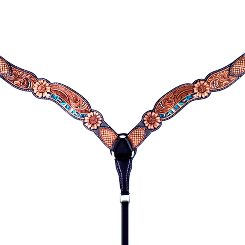 BER284-Western Leather Breast Collar