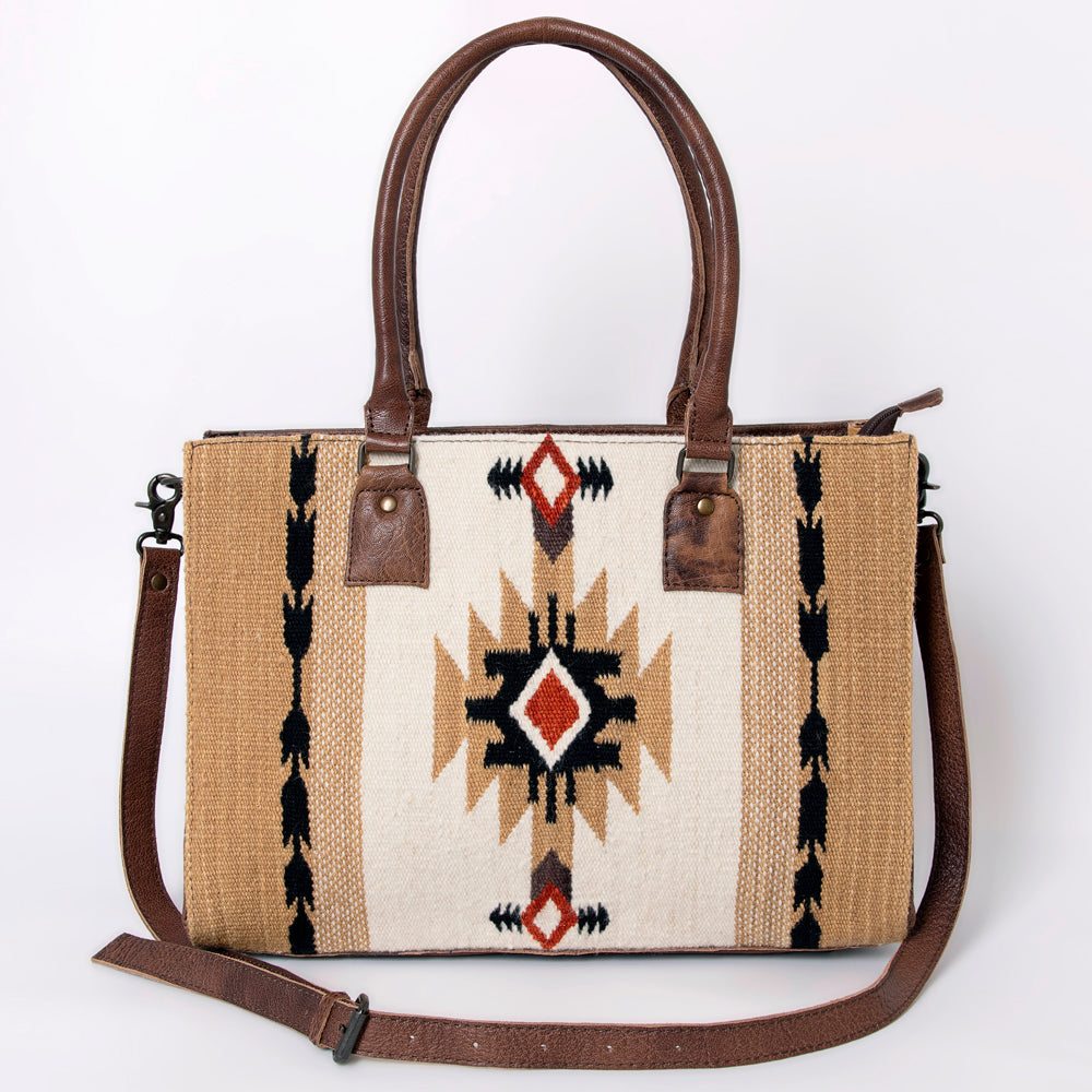 ADBG632 American Darling Hand Woven Saddle Blanket Western Leather Tote Bag