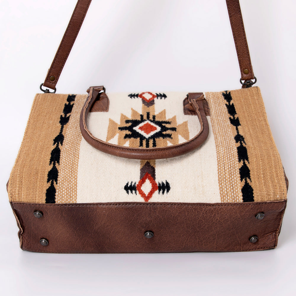 ADBG632 American Darling Hand Woven Saddle Blanket Western Leather Tote Bag