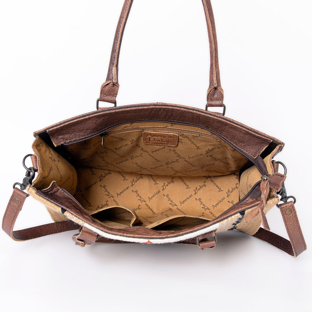 ADBG632 American Darling Hand Woven Saddle Blanket Western Leather Tote Bag