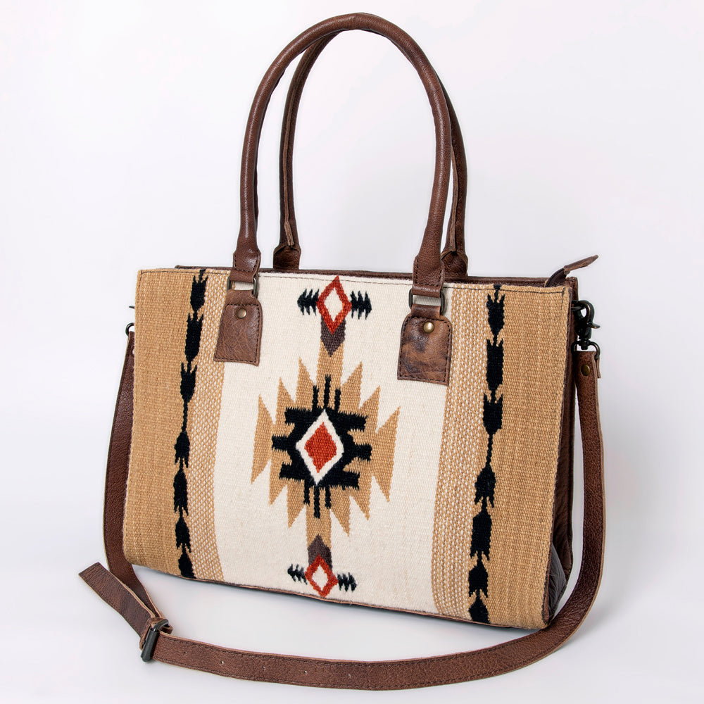 ADBG632 American Darling Hand Woven Saddle Blanket Western Leather Tote Bag
