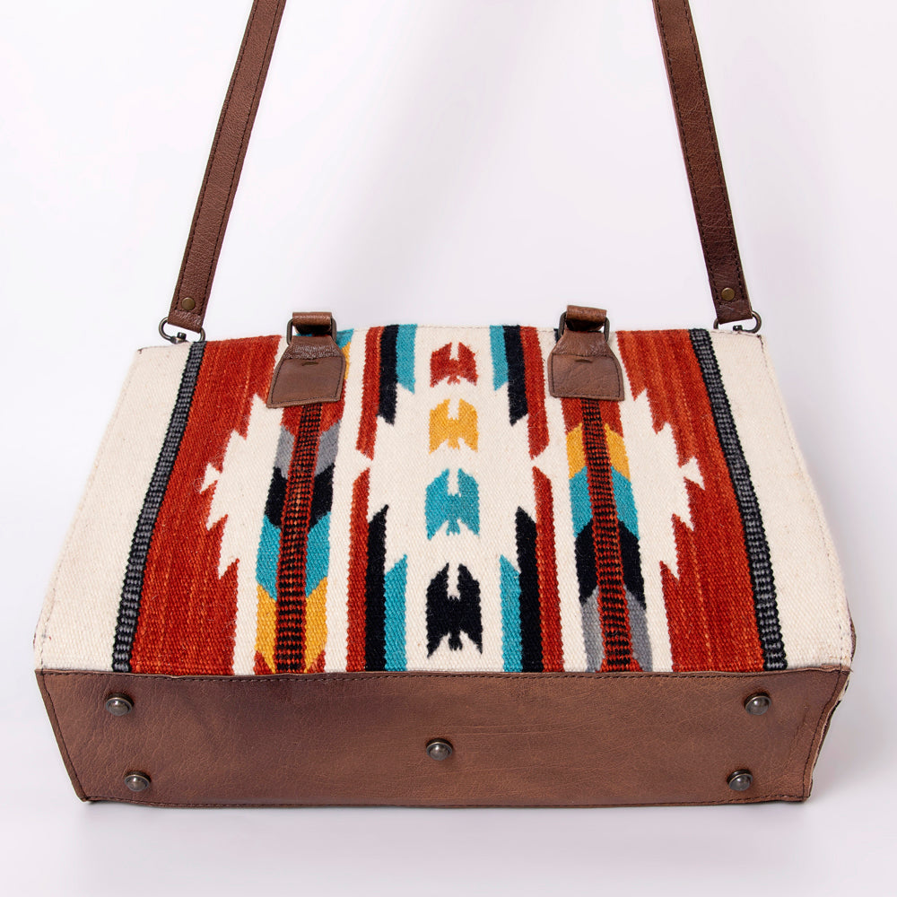 ADBG632 American Darling Hand Woven Saddle Blanket Western Leather Tote Bag