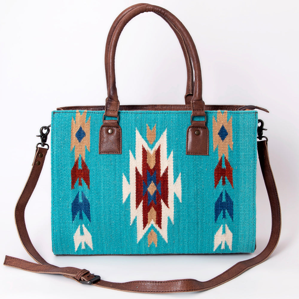 ADBG632 American Darling Hand Woven Saddle Blanket Western Leather Tote Bag