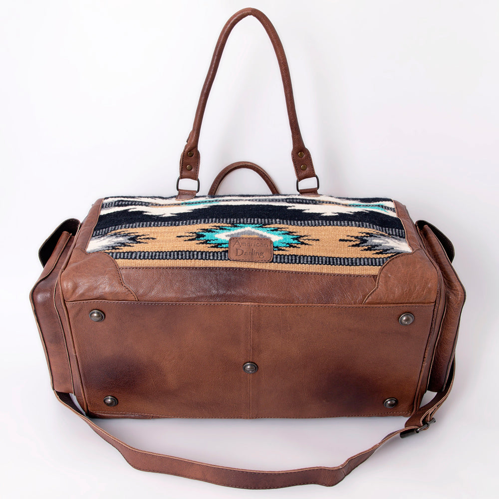 LC-ADBG605 Tooled Leather & Saddle Blanket Duffel Bag Western Travel Weekender by American Darling
