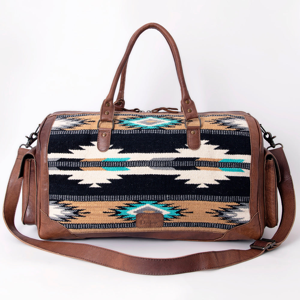LC-ADBG605 Tooled Leather & Saddle Blanket Duffel Bag Western Travel Weekender by American Darling