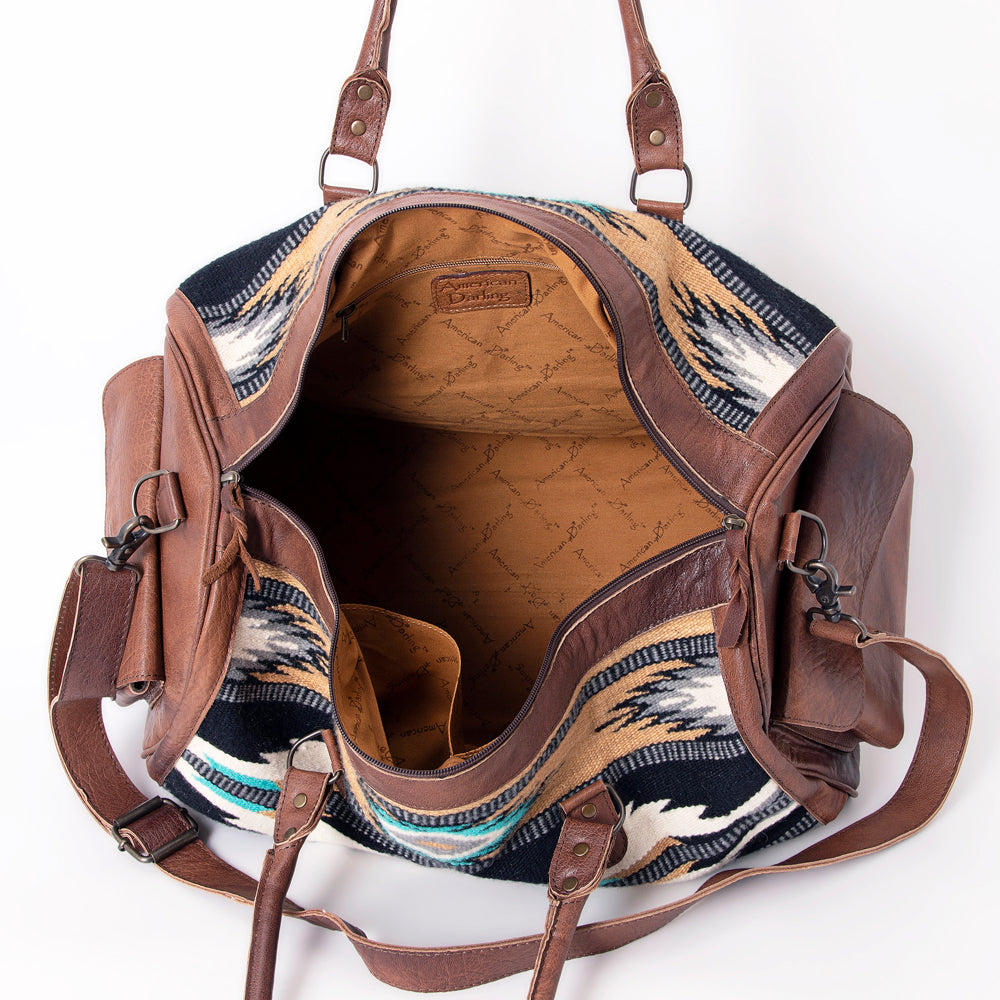 LC-ADBG605 Tooled Leather & Saddle Blanket Duffel Bag Western Travel Weekender by American Darling