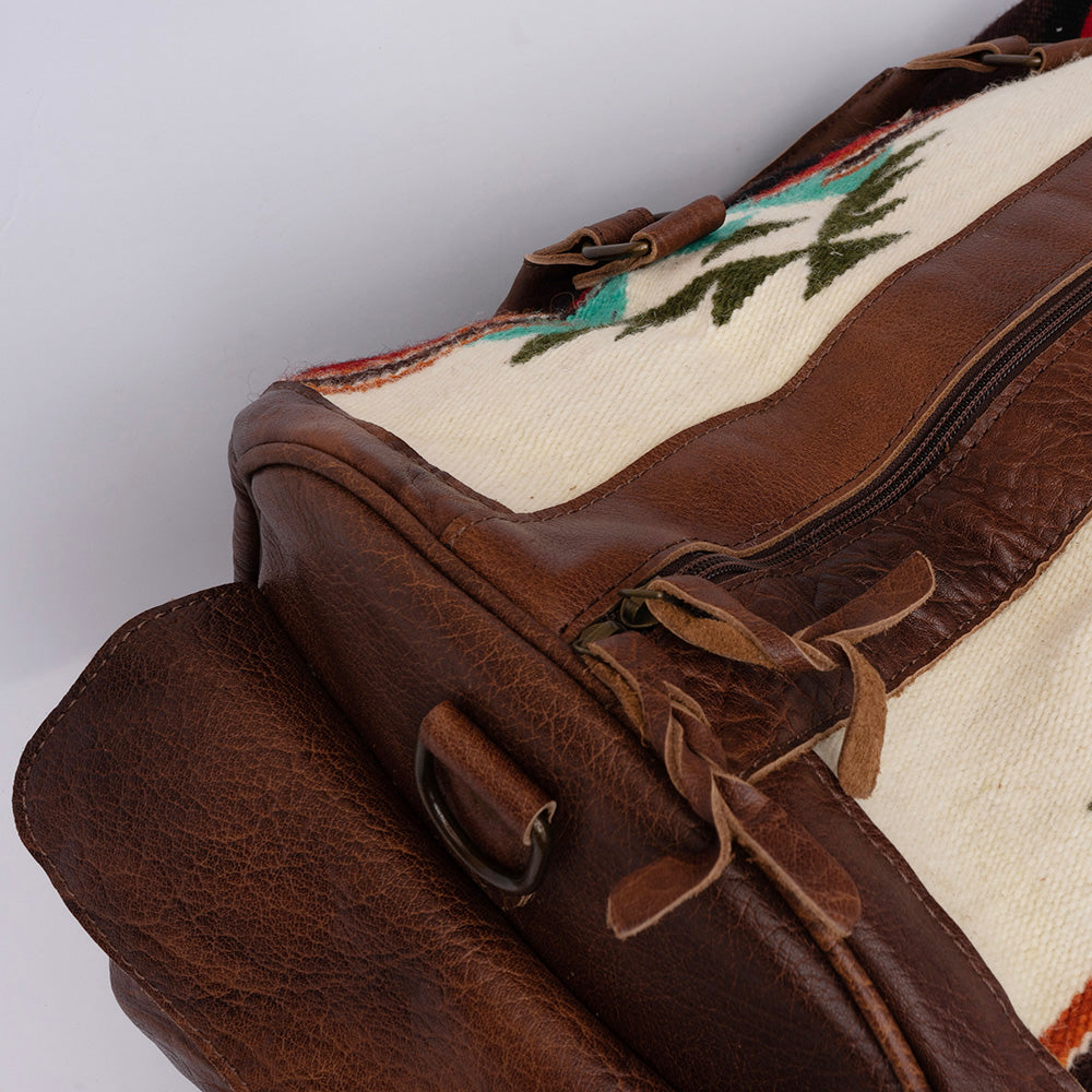 LC-ADBG605 Tooled Leather & Saddle Blanket Duffel Bag Western Travel Weekender by American Darling