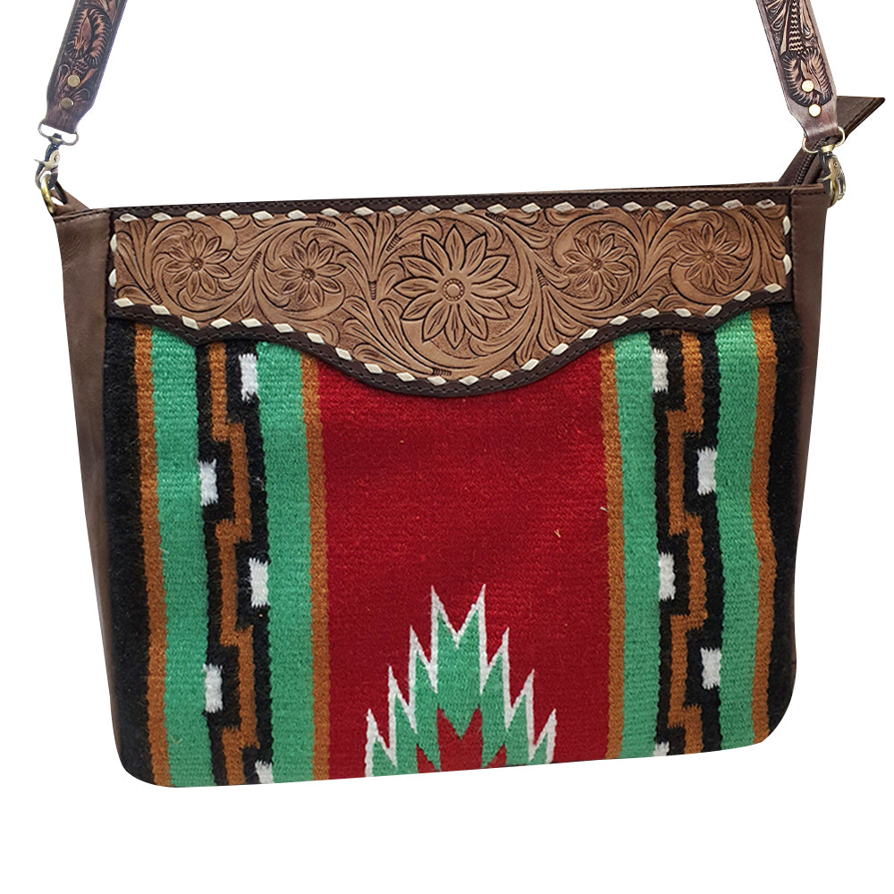 ADBGA275 American Darling Messenger Bag Hand Woven Saddle Blanket Leather